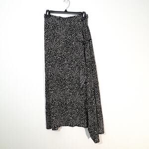 Zara Midi Skirt Womens S Polka Dot Ruffle High Low Fairy Corporate Goth Office